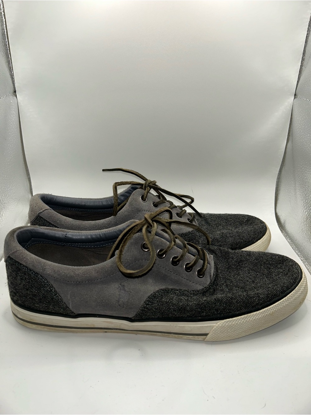 Polo Ralph Lauren Vaughn Saddle grey suede and canvas size 12D